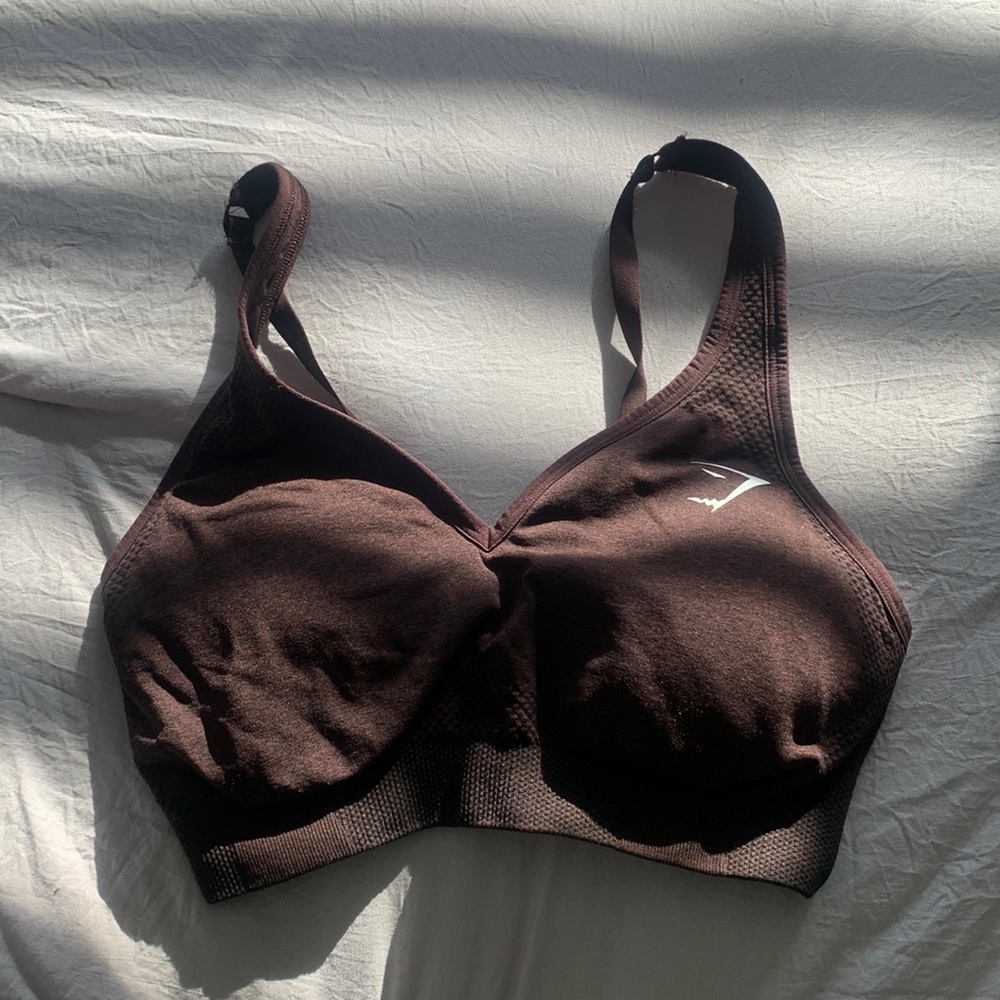 WORN ONCE GYMSHARK CHERRY BROWN VITAL SPORTS BRA
